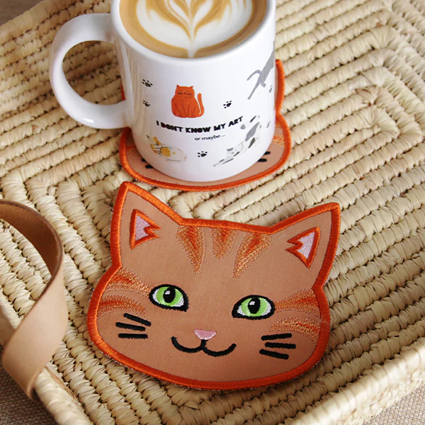 A Cat Face Coasters (In-the-Hoop) Design Pack - Image 7