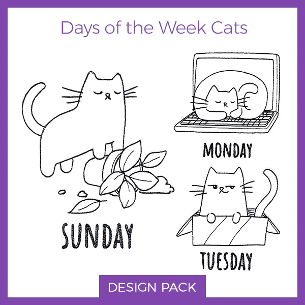 A Days of the Week Cats Design Pack - Image 2
