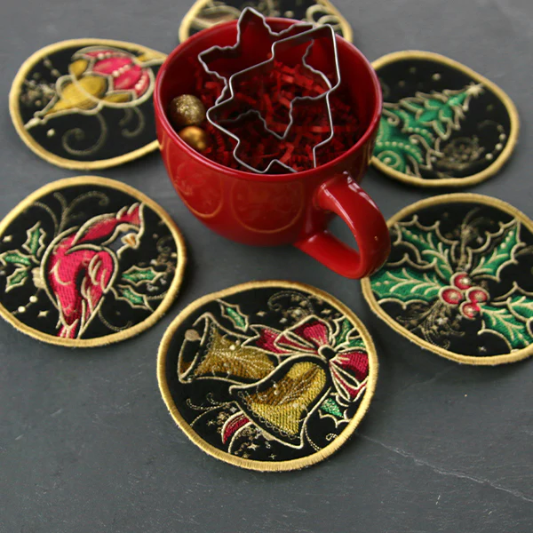 A Gilded Mirage Christmas Coasters (In-the-Hoop) Design Pack - Image 5