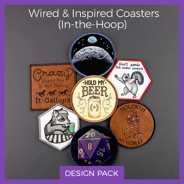 A Wired & Inspired Coasters (In-the-Hoop) Design Pack - Image 3