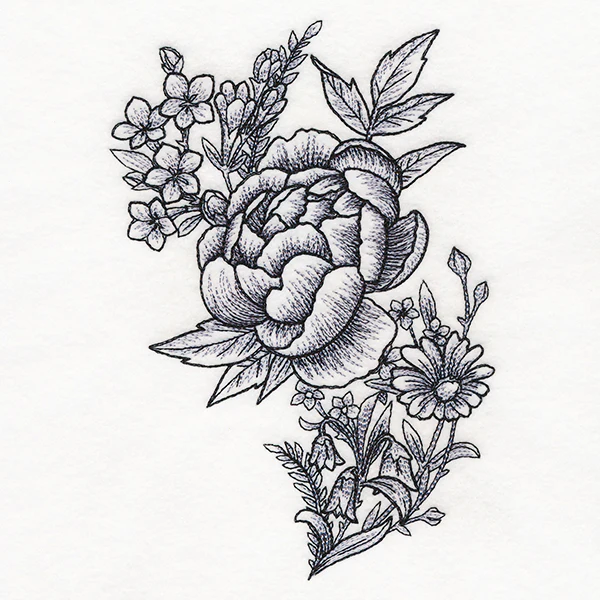 Antique Peony Spray - Image 3