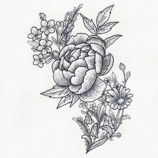 Antique Peony Spray - Image 4
