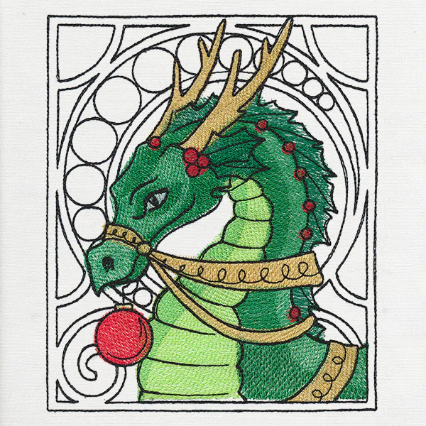 Art Nouveau Christmas - Dragon - Image 2