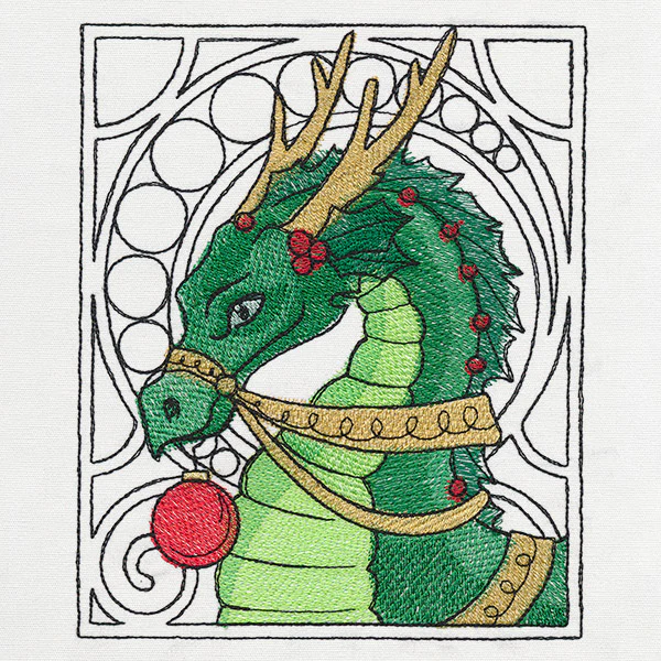 Art Nouveau Christmas - Dragon - Image 3