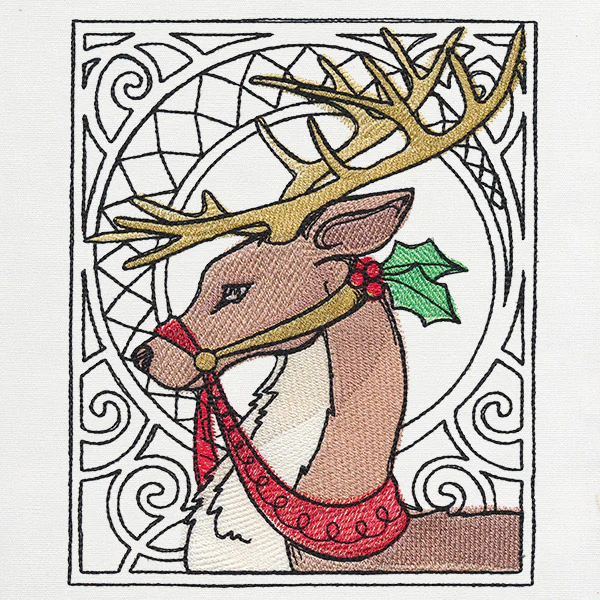 Art Nouveau Christmas - Reindeer - Image 2