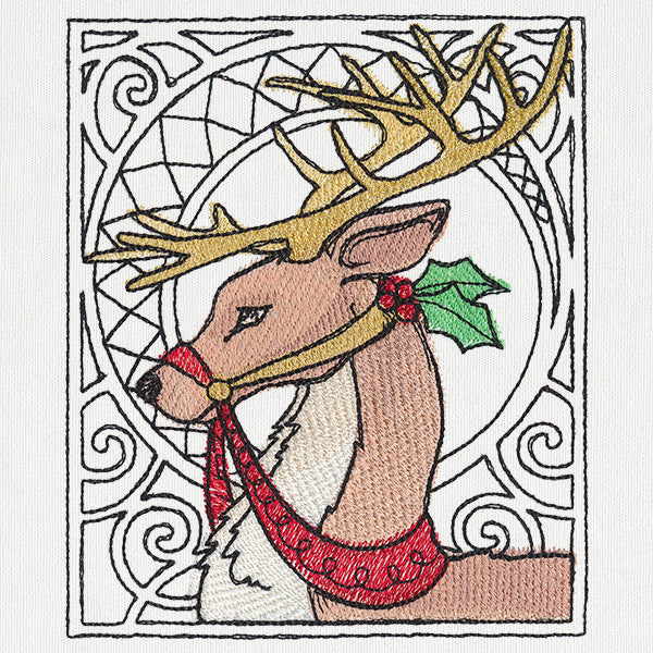 Art Nouveau Christmas - Reindeer - Image 4
