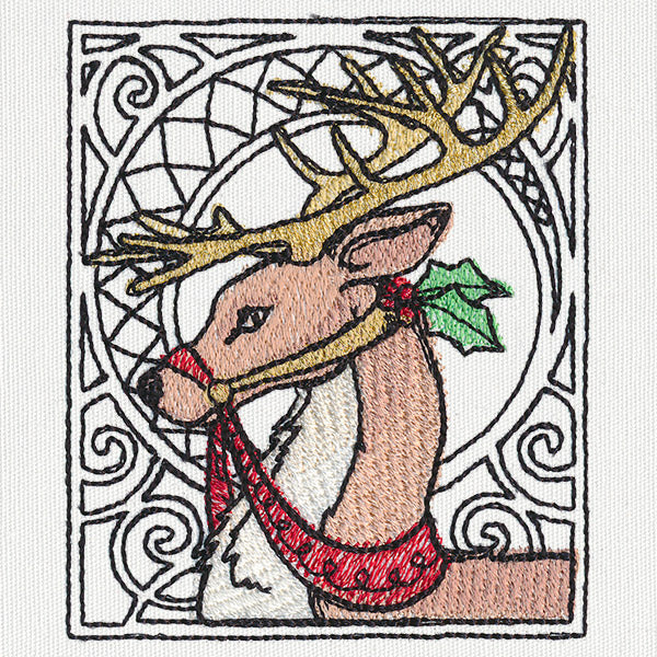 Art Nouveau Christmas - Reindeer - Image 5