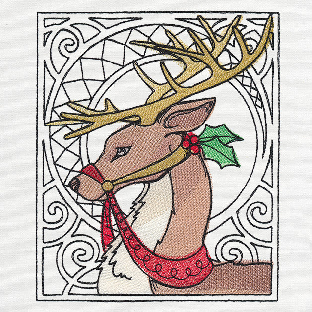 Art Nouveau Christmas - Reindeer - Image 6