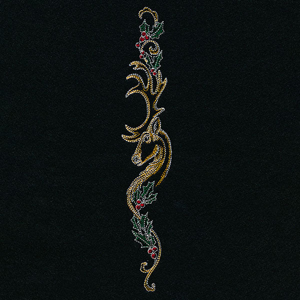 Art Nouveau Christmas Reindeer Vertical Border - Image 2