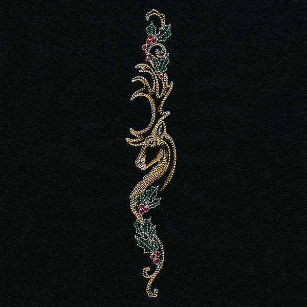 Art Nouveau Christmas Reindeer Vertical Border - Image 3