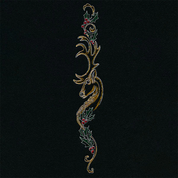 Art Nouveau Christmas Reindeer Vertical Border - Image 4