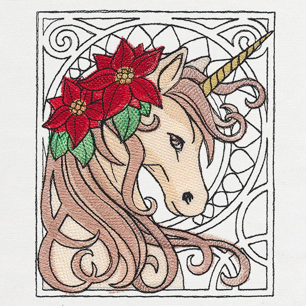 Art Nouveau Christmas - Unicorn - Image 3