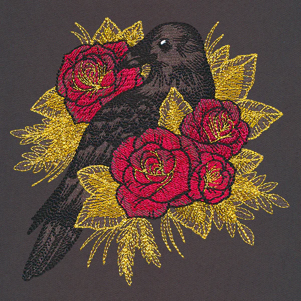 Beautiful Raven & Roses - Image 3