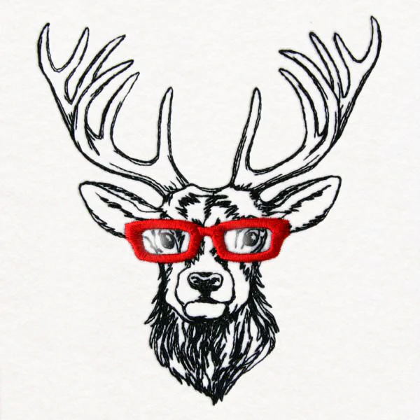 Bespectacled Reindeer (Vinyl Applique) - Image 2