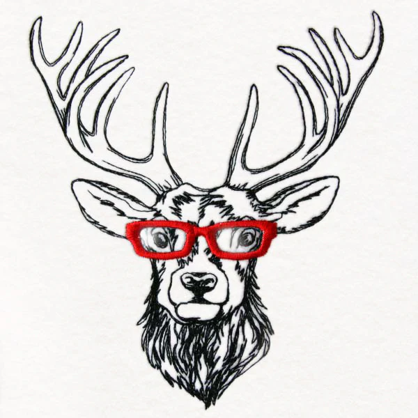Bespectacled Reindeer (Vinyl Applique) - Image 3