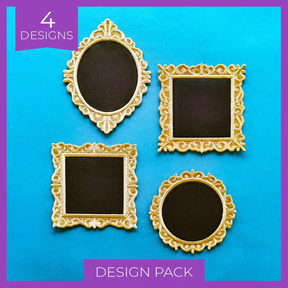 Blank Lace Edge Frame Coasters (In-the-Hoop) Design Pack - Image 7