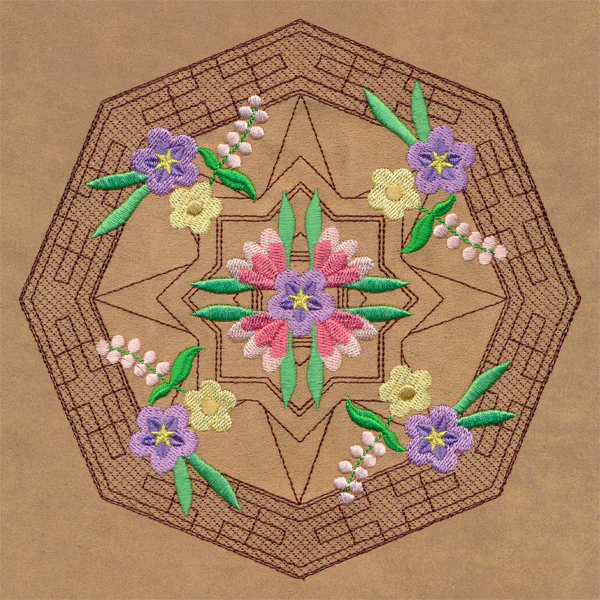 Blooming Desert Trapunto Mandala - Image 3
