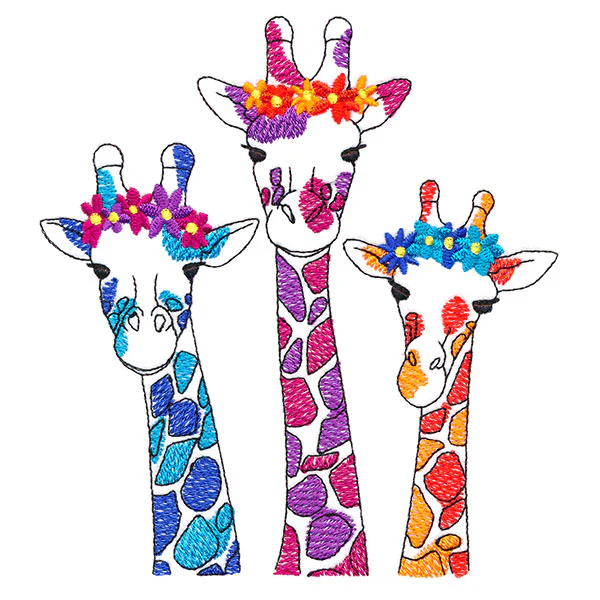Blooming Giraffes in Color - Image 2