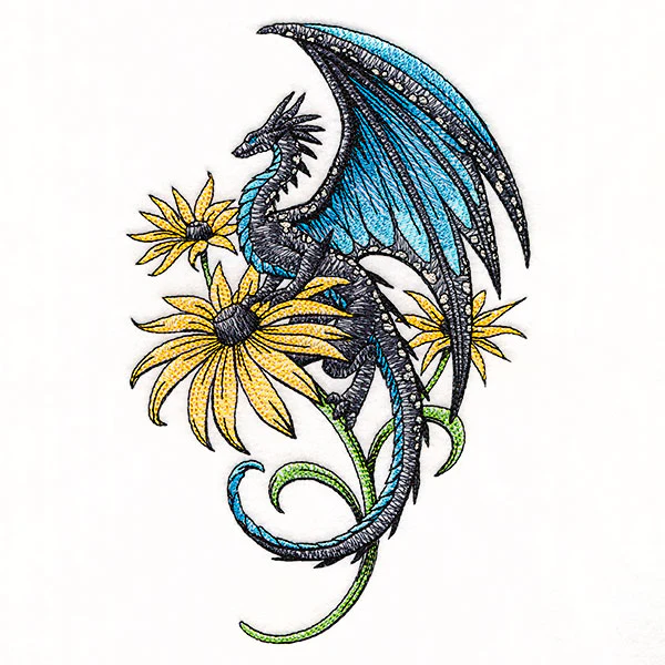 Blue Morpho Dragon and  Black-Eyed Susans - Image 5