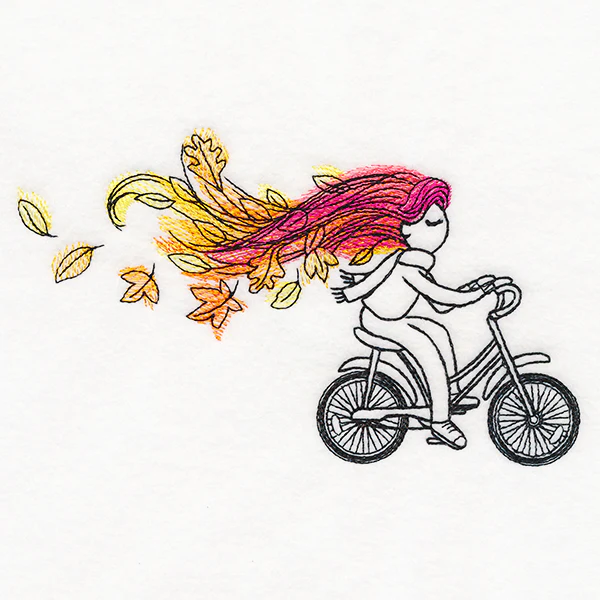Blustery Autumn Cyclist - Image 4