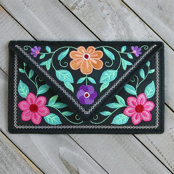 Bohemian Blooms Leather Clutch (In-the-Hoop) - Image 7