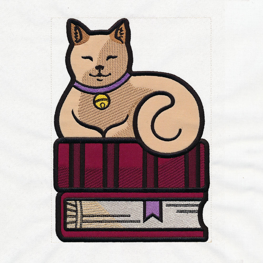 Book Stack Buddies (Applique) - Cat - Image 3