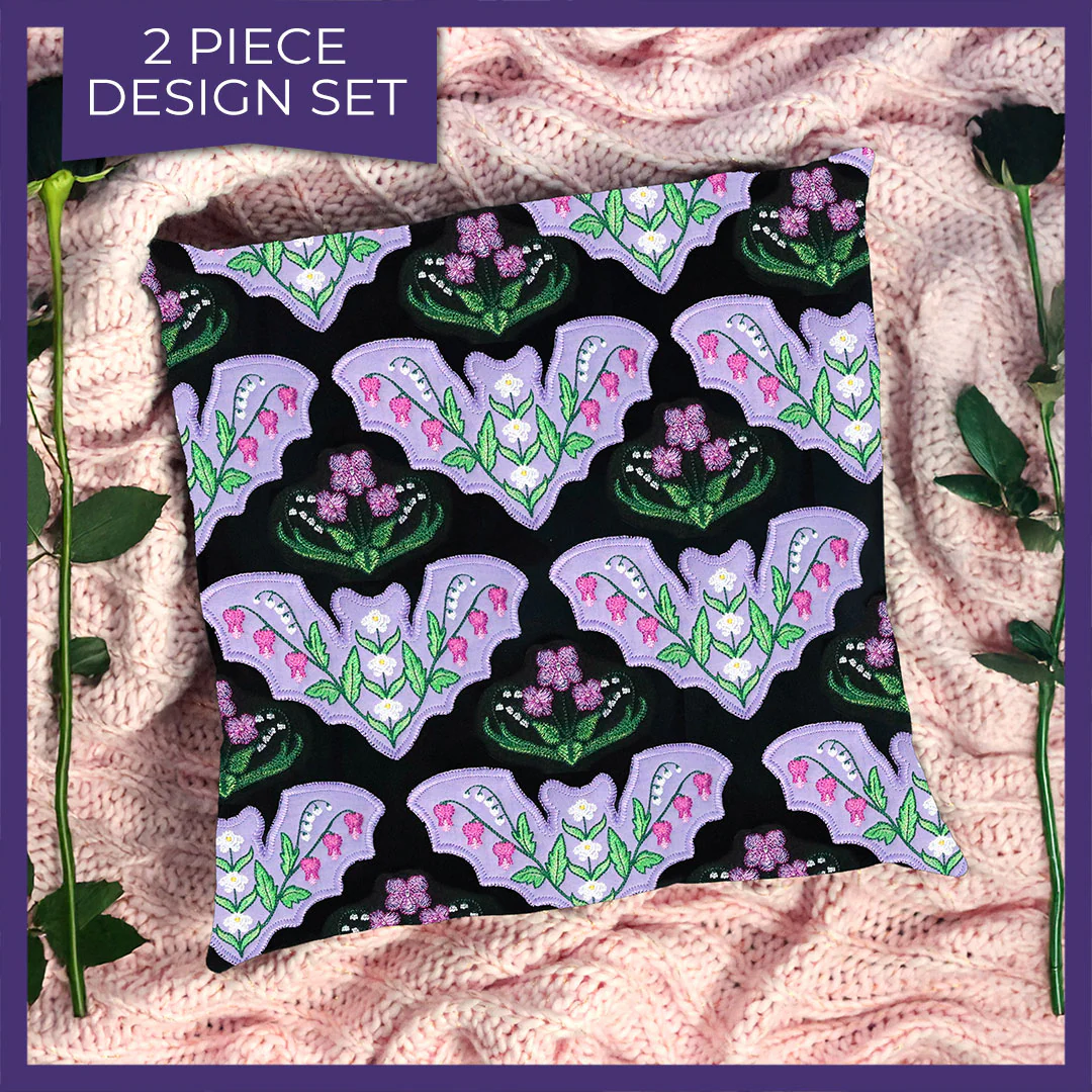 Botanical Bat Set (Applique) - Image 4