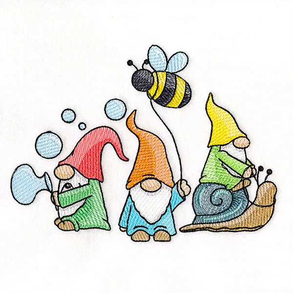 Bubbles Bees and Snails Gnome Trio - Image 3