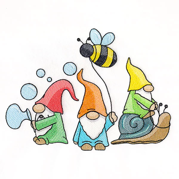 Bubbles Bees and Snails Gnome Trio - Image 4