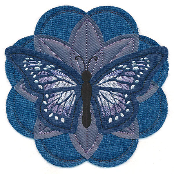 Butterfly and Blooms (Applique) - Image 2