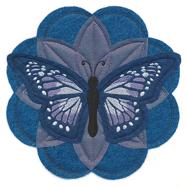 Butterfly and Blooms (Applique) - Image 5