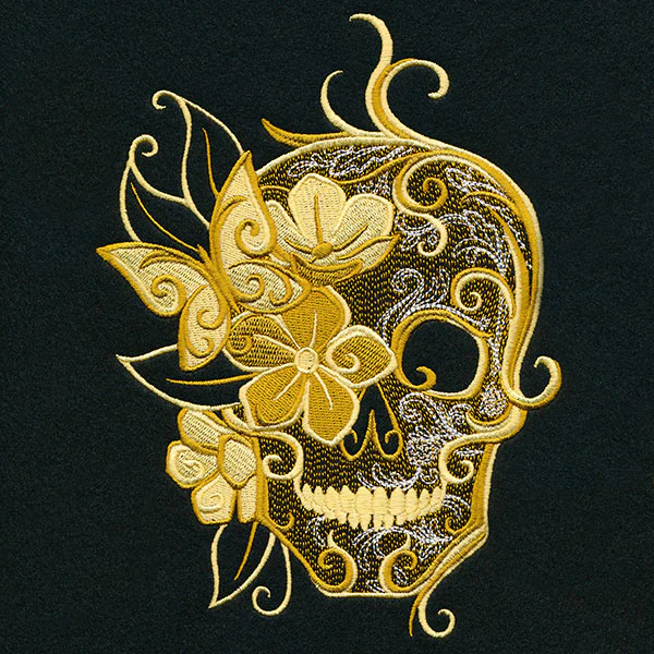 Butterfly and Blooms Skull - Image 4