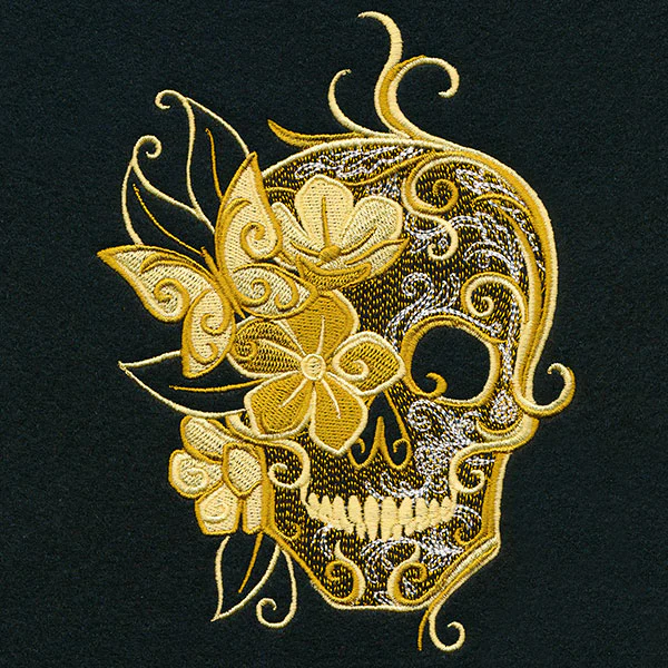 Butterfly and Blooms Skull - Image 7
