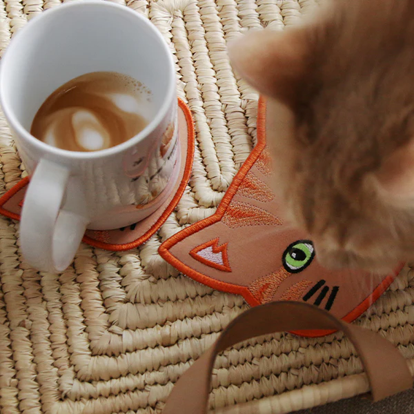 Cat Face Coasters - Orange Tabby (In-the-Hoop) - Image 7