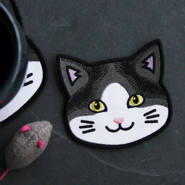 Cat Face Coasters - Two-Toned (In-the-Hoop) - Image 4