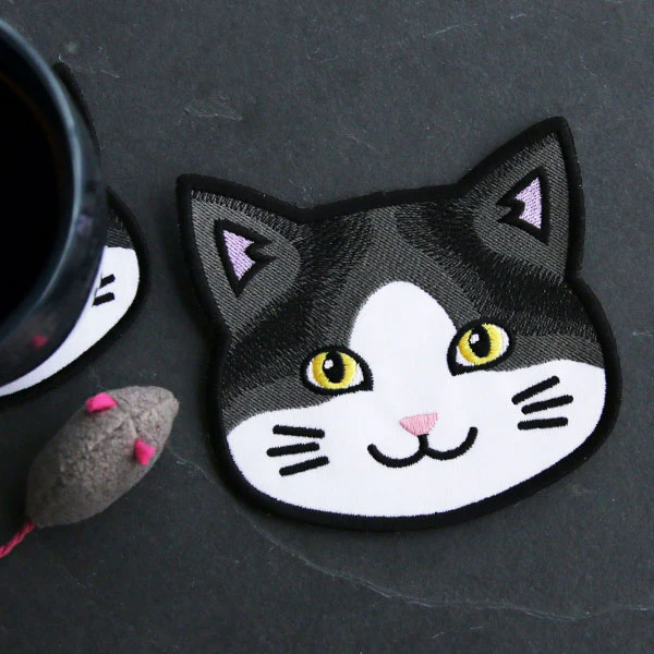 Cat Face Coasters - Two-Toned (In-the-Hoop) - Image 6