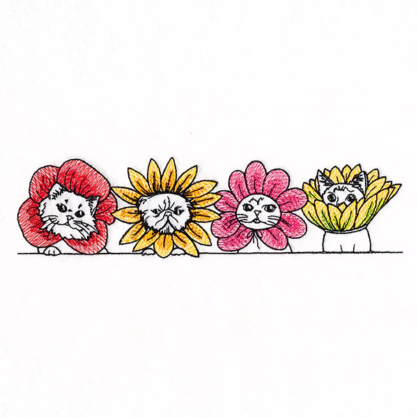 Cat Flowers Border - Image 3