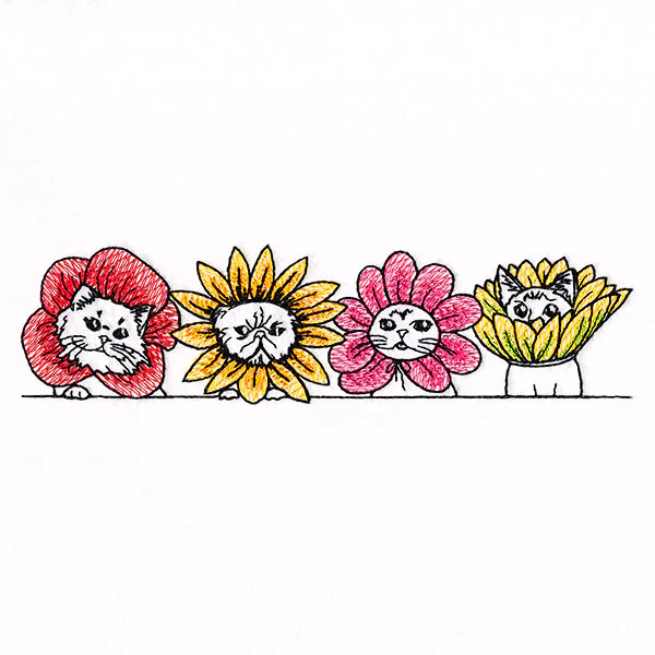 Cat Flowers Border - Image 4
