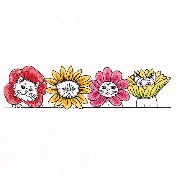Cat Flowers Border - Image 5