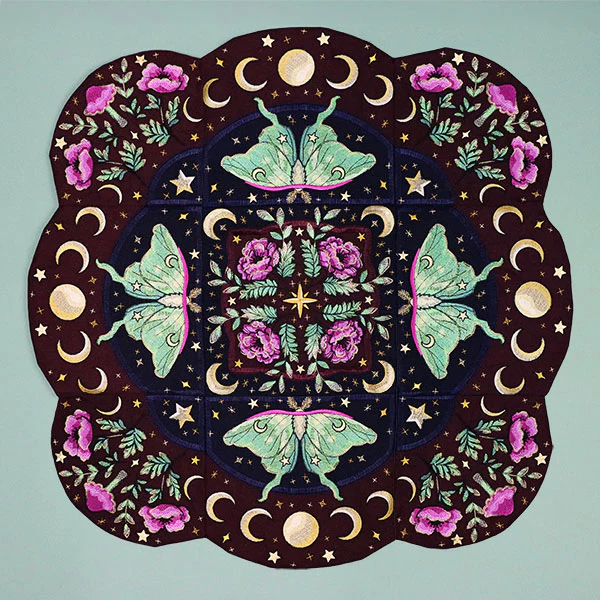 Celestial Botanical Luna Moth Table Center Set (Applique) - Image 13