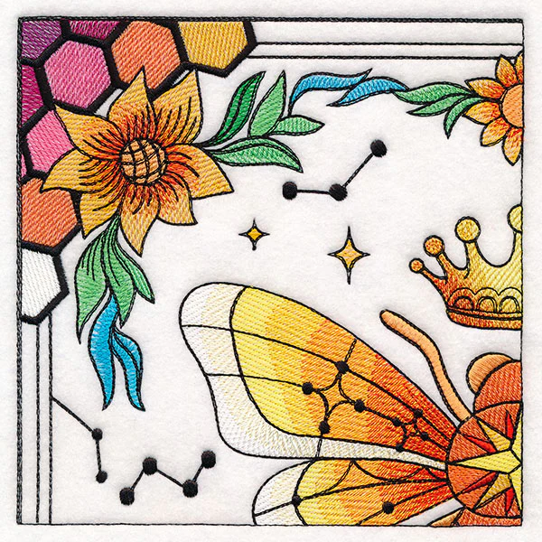 Celestial Queen Bee Wall Hanging - Top Left