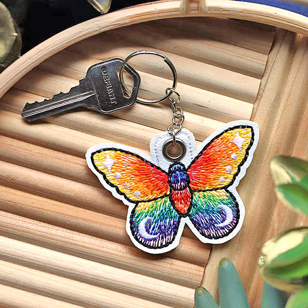 Celestial Rainbow Butterfly Keychain (In-the-Hoop) - Image 2