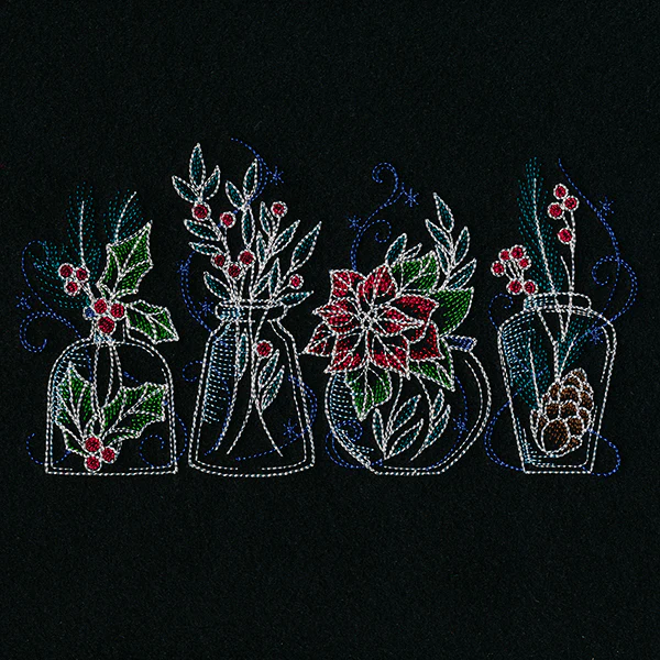 Christmas Botanicals Glass Jar Border - Image 5