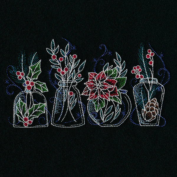 Christmas Botanicals Glass Jar Border - Image 7