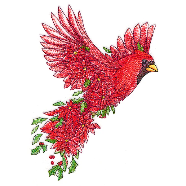 Christmas Cardinal in Poinsettias - Image 12