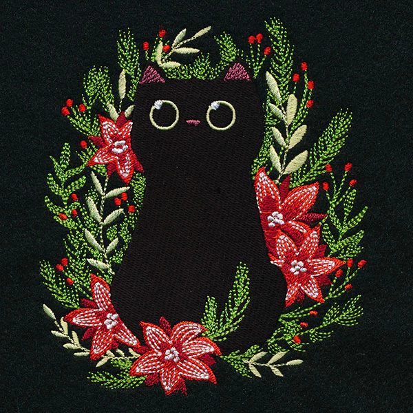 Christmas Cat in Botanicals - Image 3