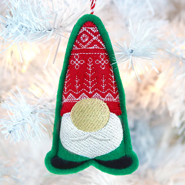 Christmas Gnome Ornament (In-the-Hoop)