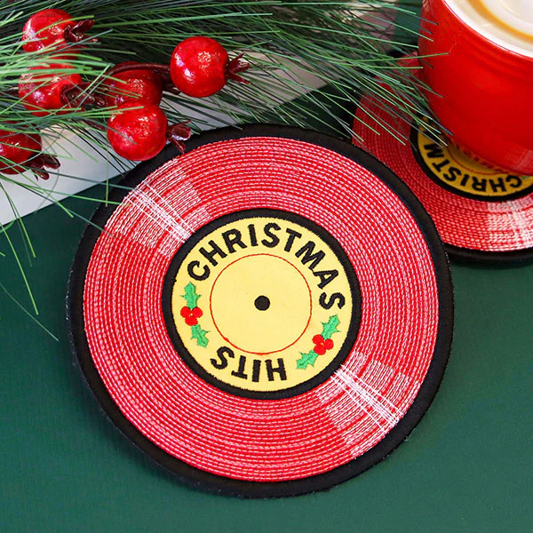 Christmas Hits Record Trivet (In-the-Hoop) - Image 3