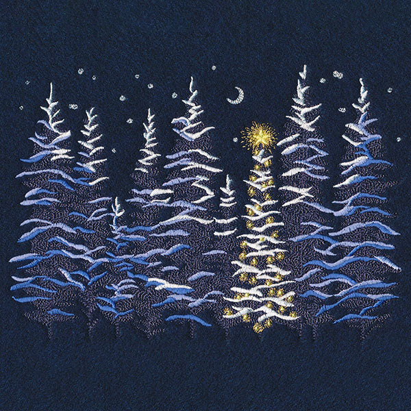 Christmas Lights in the Snowy Forest Border - Image 3