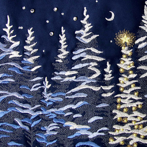 Christmas Lights in the Snowy Forest Border - Image 4